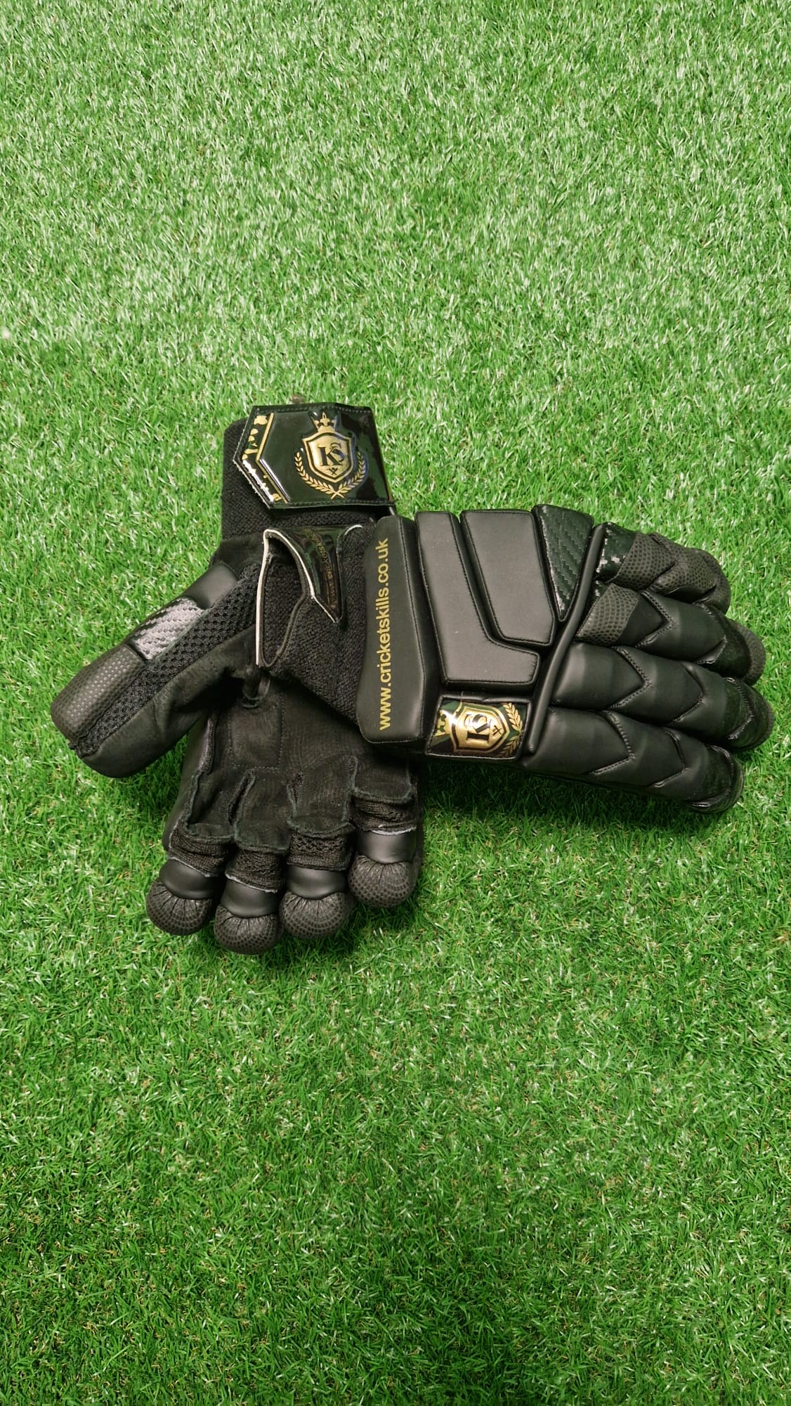 KS Batting Gloves Full Black Men's Pittard Leather Brand New - Image 5