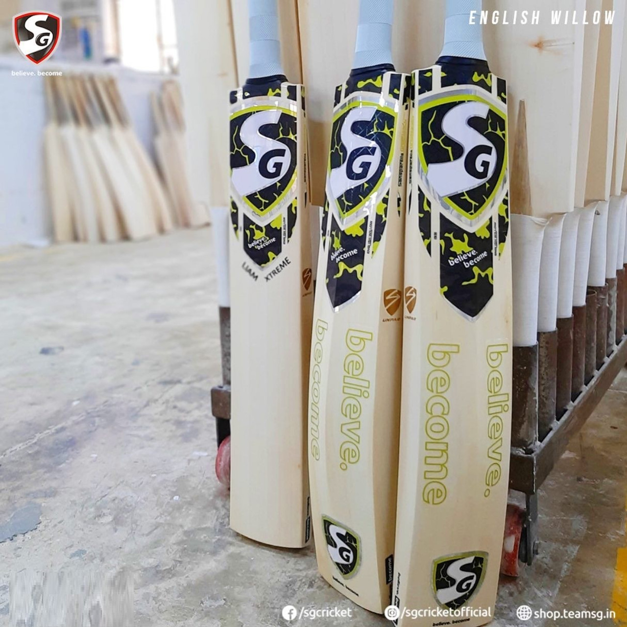 SG Liam Xtreme Short Handle English Willow Cricket Bat, Excellent Bat, recommeded by Liam Livingstone